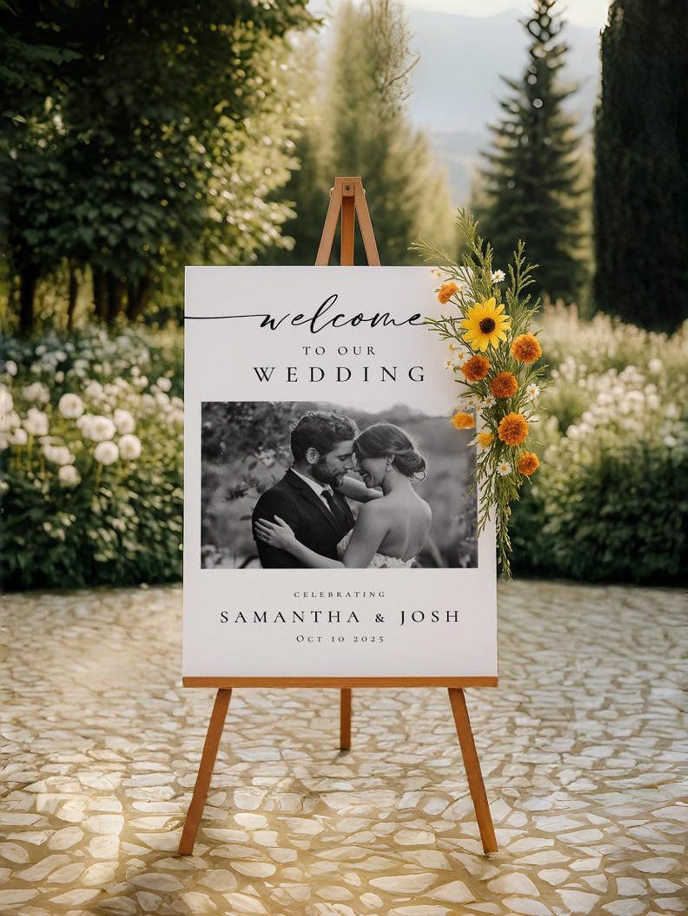 Photo Welcome Sign Outdoor Wedding Photo Directional Sign